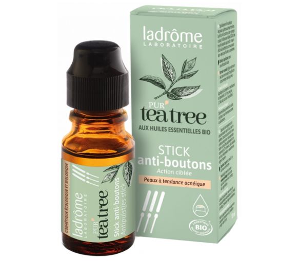 Pur' tea tree Stick anti-boutons bio Ladrôme - flacon de 10 ml