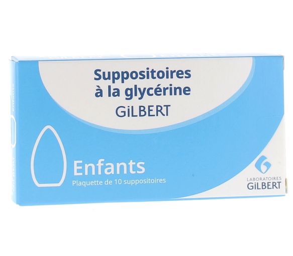 Suppositoires à la glycérine enfants Gilbert - boîte de 10 suppositoires