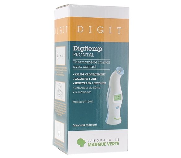 Digitemp thermomètre frontal avec contact Marque Verte – 1 thermomètre