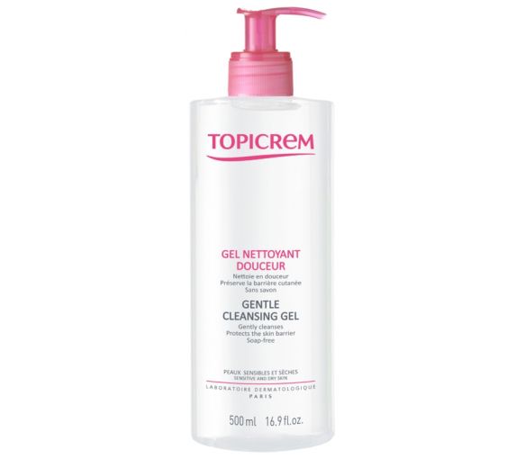 Gel nettoyant douceur Topicrem - flacon-pompe de 500 ml - image 1