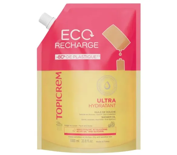 Ultra hydratant huile de douche Topicrem - eco-recharge de 1L