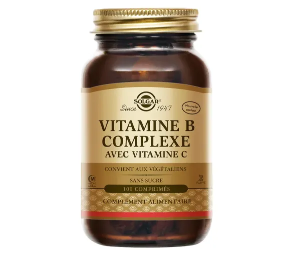 Vitamine B Complexe avec Vitamine C Solgar - boîte de 100 comprimés - image 1