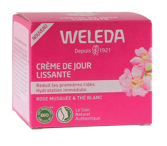 Crème de jour lissante rose musquée et thé blanc Weleda - pot de 40ml - image 1