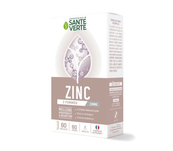 Zinc 15 mg Santé Verte - boîte de 60 gélules - image 1