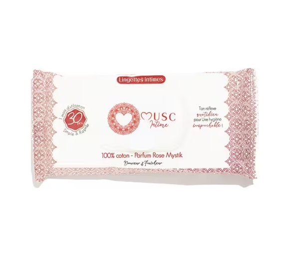 Lingettes intimes naturelles parfum rose mystik Musc Intime - paquet de 30 lingettes - image 1