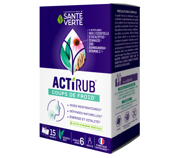 Actirub coups de froid Santé verte - boîte de 15 sachets