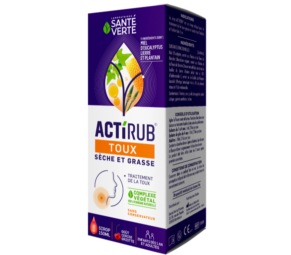 Actirub Toux Sèche et Grasse Santé Verte - flacon de 150 ml - image 1