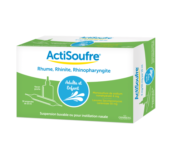 Actisoufre 4 mg/50 mg par 10 ml ou instillation nasale – 30 ampoules - image 1
