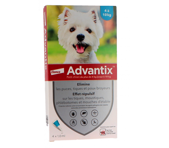 Advantix petit chien de 4 à 10 kg Bayer - boite de 4 pipettes - image 1