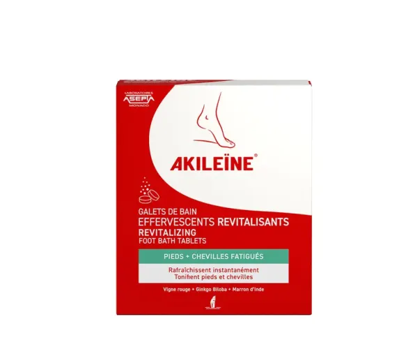 Galets de bain effervescents revitalisants Akileïne - boîte de 6 galets - image 1