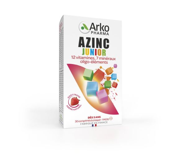 Azinc junior goût fraise Arkopharma - boîte de 30 comprimés - image 1
