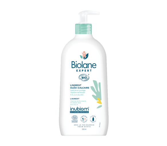 Liniment oléo-calcaire bio Biolane Expert - flacon-pompe de 500 ml