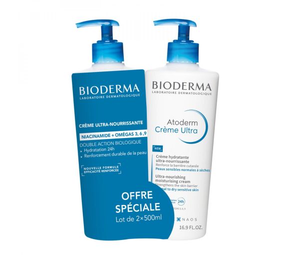 Atoderm Ultra Crème ultra-nourrissante Bioderma - lot de 2 flacons-pompe de 500 ml - image 1