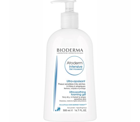 Atoderm intensive gel moussant nettoyant surgras Bioderma - flacon-pompe de 500 ml - image 1