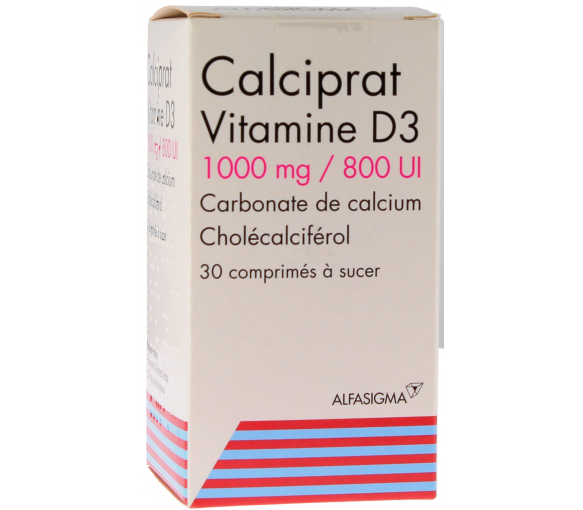 Calciprat Vitamine D3 1000mg/800 U.I - 30 comprimés à sucer - image 1