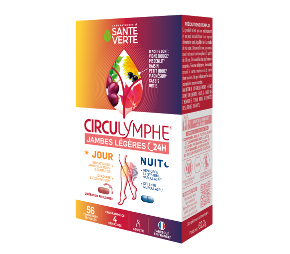 Circulymphe Jambes légères jour nuit Santé Verte - boîte de 56 comprimés - image 2