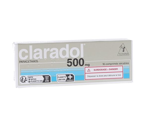 Claradol 500mg comprimé sécable - boîte de 16 comprimés - image 1