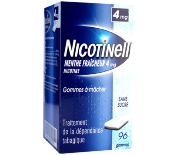 Nicotinell menthe fraicheur 4mg sans sucre gomme à mâcher - boite de 96 gommes