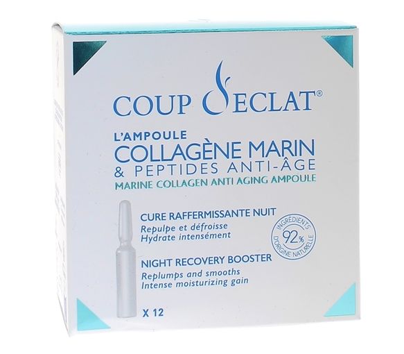 Collagène marin & Peptides anti-âge Coup d'éclat - boîte de 12 ampoules