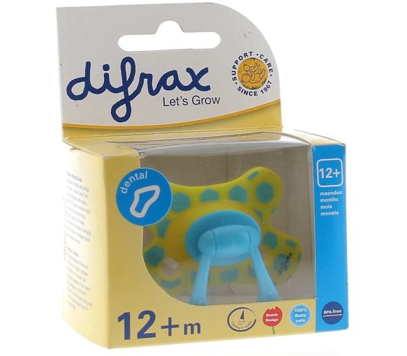 Sucette dentaire avec anneau 12+ mois Difrax - 1 tétine