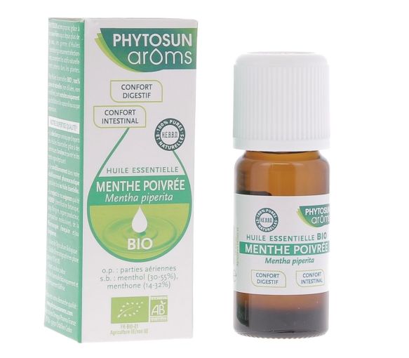 Huile essentielle de menthe poivrée Bio Phytosun arôms - flacon de 10 ml