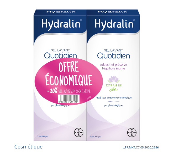 Hydralin quotidien gel lavant - lot de 2 flacons de 200 ml - image 1