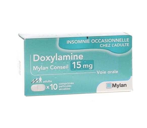 Doxylamine 15 mg Mylan comprimé pelliculé sécable - boite de 10 comprimés