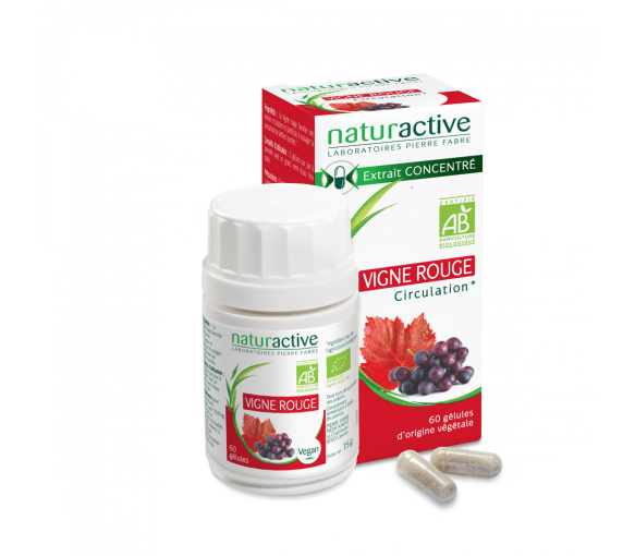 Vigne rouge bio Naturactive - boite de 60 gélules