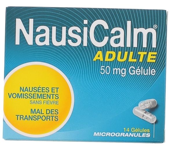 Nausicalm Dès 15 ans; Adultes 50mg gélule - boîte de 14 gélules