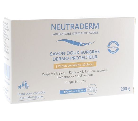 Savon doux surgras dermo-protecteur Neutraderm - pain de 200 g