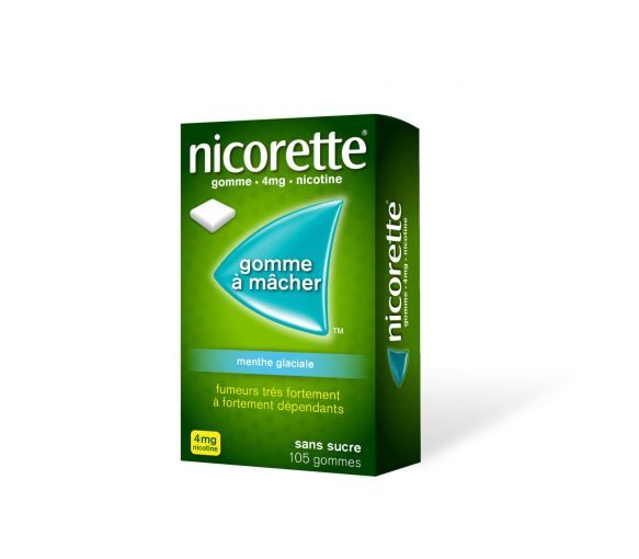 Nicorette 4mg menthe glaciale sans sucre gomme à macher - boite de 105 gommes