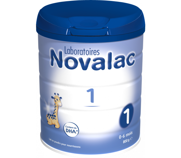Lait en poudre pour nourrissons Novalac 1er âge de 0 à 6 mois - pot de 800 g