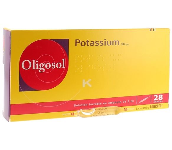 Oligosol Potassium solution buvable en ampoule - boîte de 28 ampoules