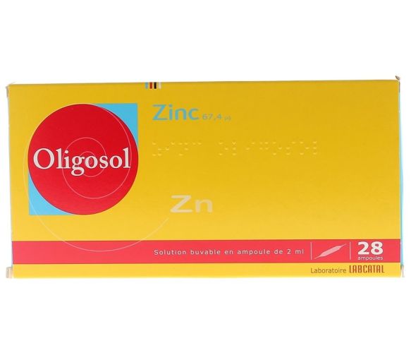Oligosol zinc solution buvable en ampoule - boîte de 28 ampoules