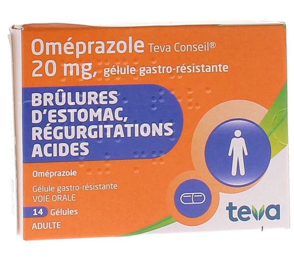 Oméprazole 20 mg Teva - boite de 14 gélules - image 1