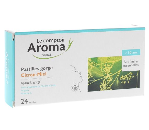 Pastille gorge citron-miel Le Comptoir Aroma - boite de 24 pastilles - image 1