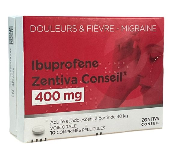Ibuprofène 400mg Zentiva Conseil - boite de 10 comprimés pelliculés - image 1