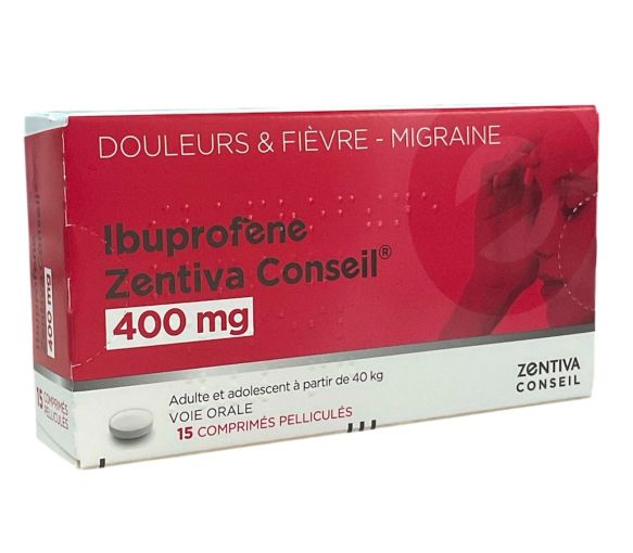 Ibuprofène 400mg Zentiva Conseil - boite de 15 comprimés pelliculés - image 1