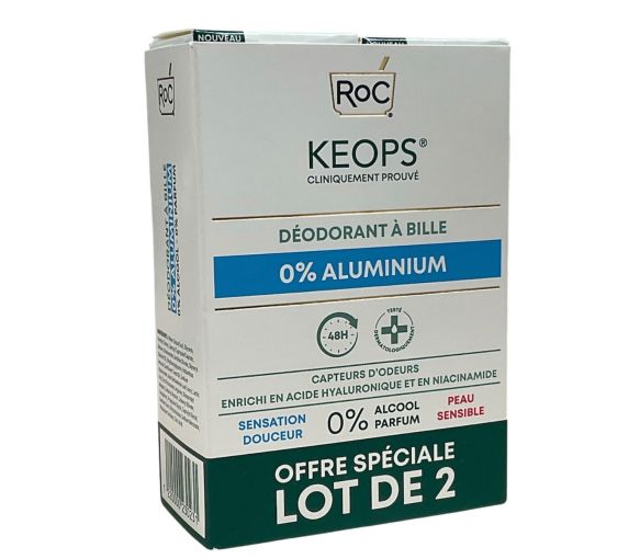 Keops déodorant à bille 0% d'aluminium RoC - offre spéciale lot de 2 roll-on - image 1