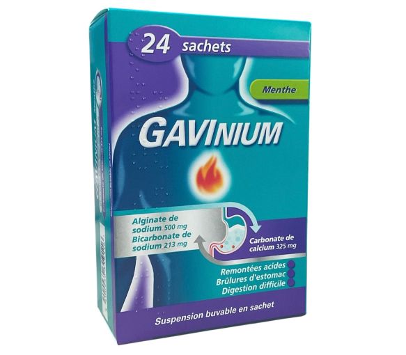 Gavinium carbonate de calcium menthe - boite de 24 sachets - image 1