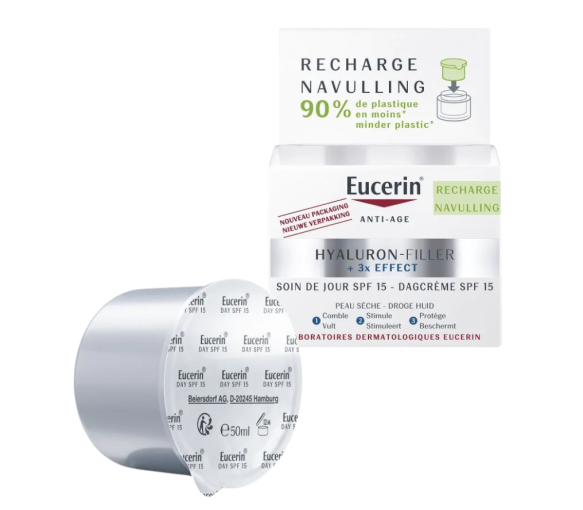 Hyaluron-Filler + 3x Effect Soin de jour SPF15 peau sèche Eucerin - recharge de 50 ml - image 1