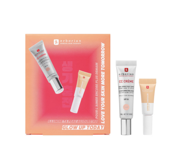 Glow up today CC crème x Super BB concealer Erborian - coffret de 2 produits