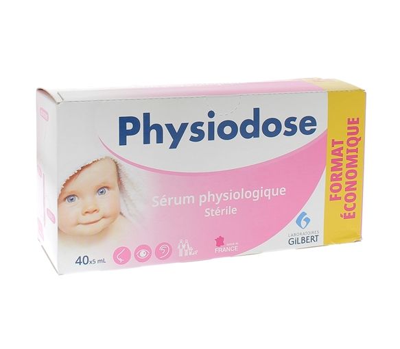 Physiodose sérum physiologique stérile Gilbert - boite de 40 unidoses de 5 ml