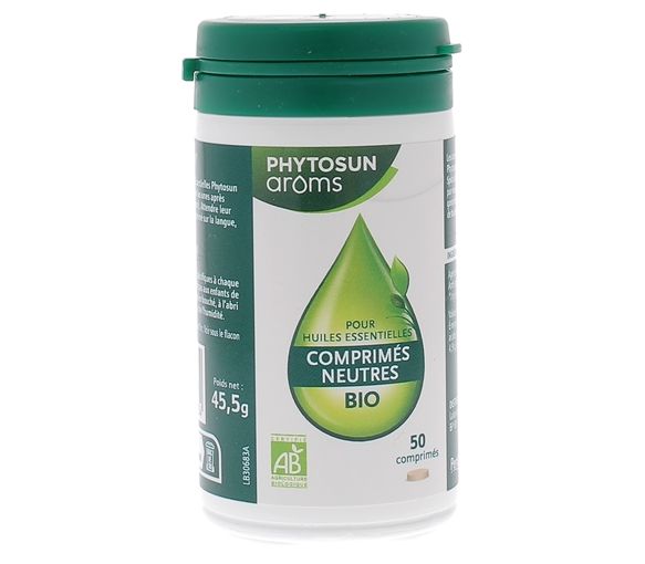 Comprimés neutres bio pour huiles essentielles Phytosun arôms - boîte de 50 comprimés - image 1