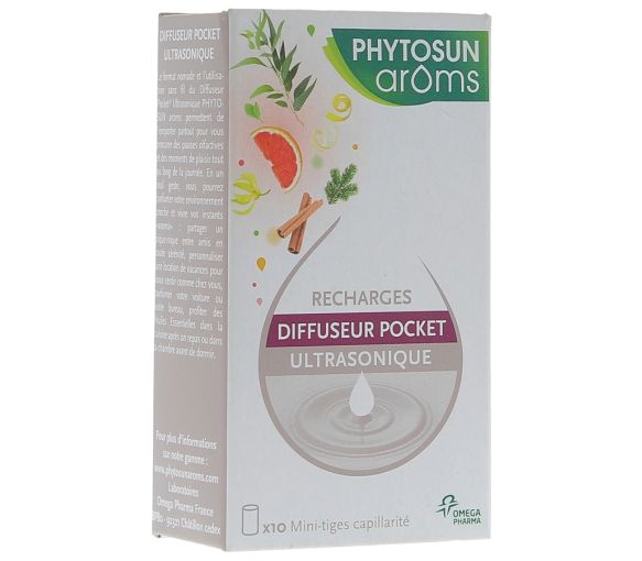 Recharges diffuseurs pocket ultrasonique Phytosun aroms - 10 mini tiges capillarité