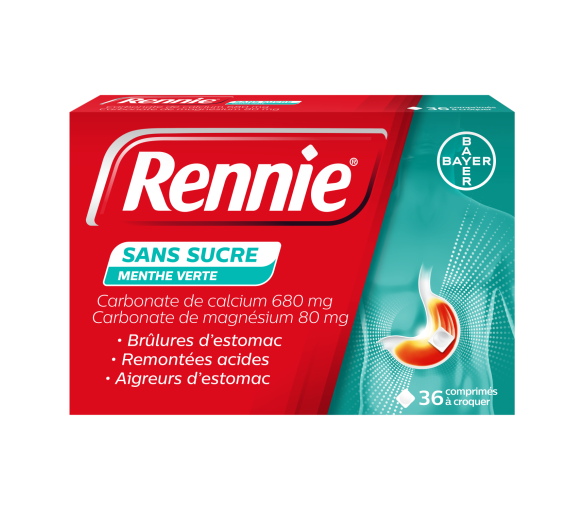 Rennie sans sucre comprimé à croquer - boîte de 36 comprimés - image 1