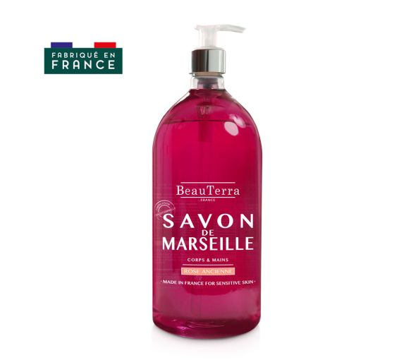 Savon de Marseille rose Beauterra - flacon de 300ml