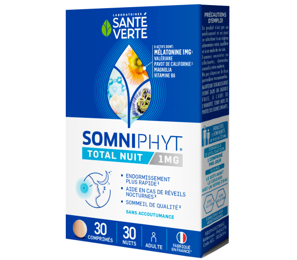 Somniphyt 30' mélatonine trouble du sommeil Santé verte - 30 comprimés