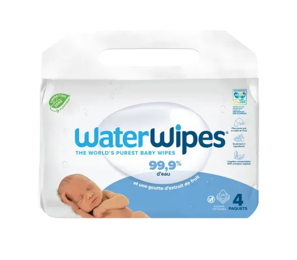Waterwipes lingettes pour bébés -  lot de 4 x 60 lingettes