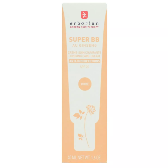 Super bb crème-soin couvrante anti-imperfections doré spf 20 Erborian - tube de 40ml